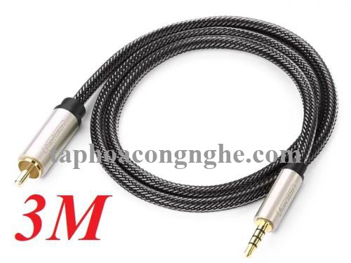 Ugreen 20734 3M chỉ dùng cho tv xiaomi màu Xám Cáp âm thanh bông sen Coaxial sang 3.5mm dương cao cấp AV132 30020734